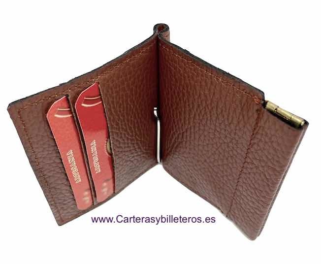 WALLET OF SKIN WITH WALLET PER NOZZLE PRESSURE AND CLIP FOR NOTES 