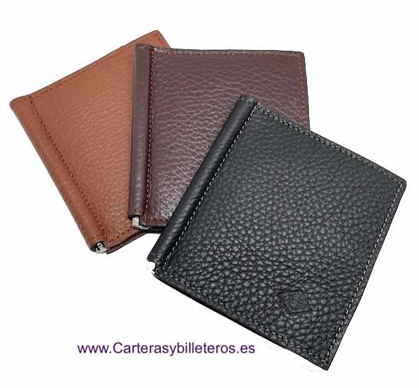 WALLET OF SKIN WITH WALLET PER NOZZLE PRESSURE AND CLIP FOR NOTES 