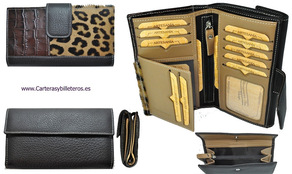 WALLET OF WOMAN AND LEOPARD SKIN OF COCO MADE IN SPAIN 