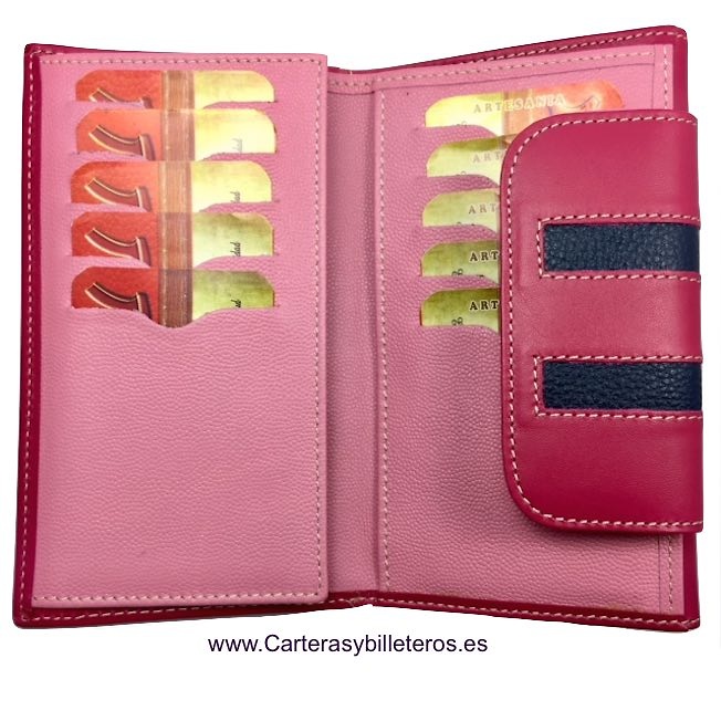 WALLET OF WOMAN LEATHER PURSE MADE IN SPAIN HANDCRAFT 