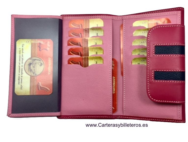 WALLET OF WOMAN LEATHER PURSE MADE IN SPAIN HANDCRAFT 