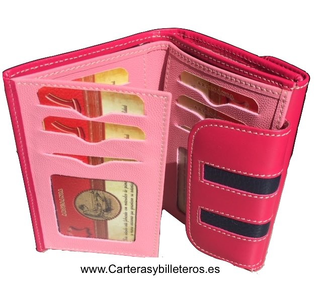 WALLET OF WOMAN LEATHER PURSE MADE IN SPAIN HANDCRAFT 