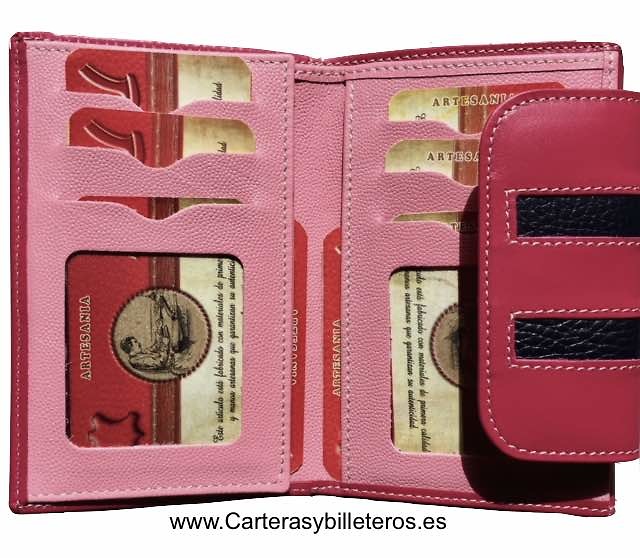 WALLET OF WOMAN LEATHER PURSE MADE IN SPAIN HANDCRAFT 