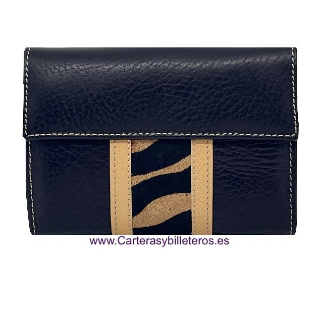 WALLET OF WOMAN SKIN AND HAIR ZEBRA MADE IN SPAIN HANDCRAFT 