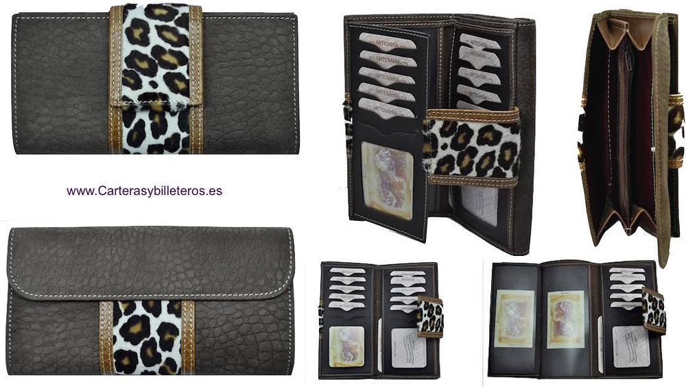 WALLET OF WOMAN SKIN OF NOBUCK MADE IN SPAIN HANDCRAFT LONG 