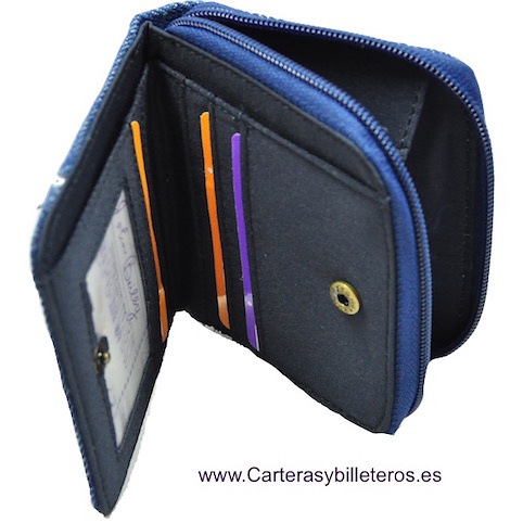 WALLET PURSE MEDIUM FABRIC JEANS 