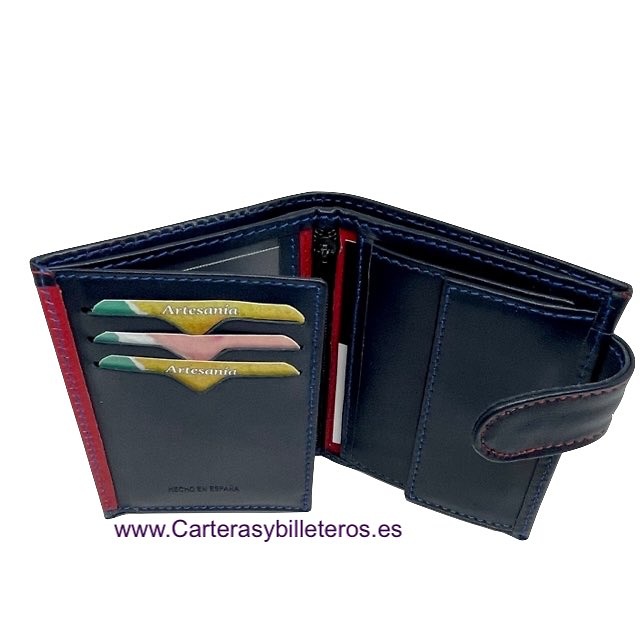 WALLET WALLET WALLET IN LEATHER WITH EXTERNAL QUICK-ACCESS POCKET AND FASTENER 