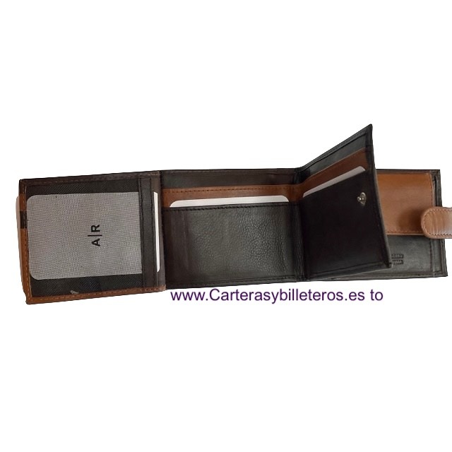 WALLET WITH HIDDEN BILLFOD MADE IN LEATHER WITH PURSE 