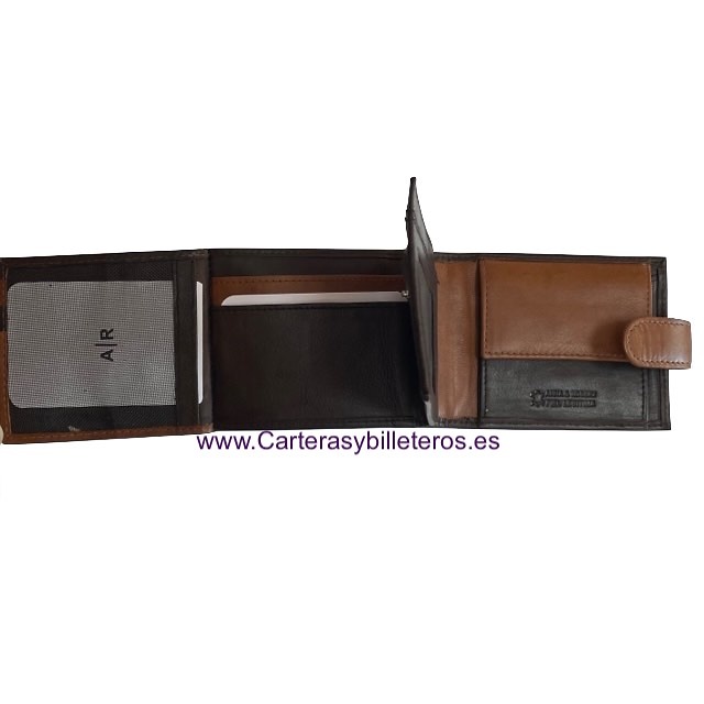 WALLET WITH HIDDEN BILLFOD MADE IN LEATHER WITH PURSE 