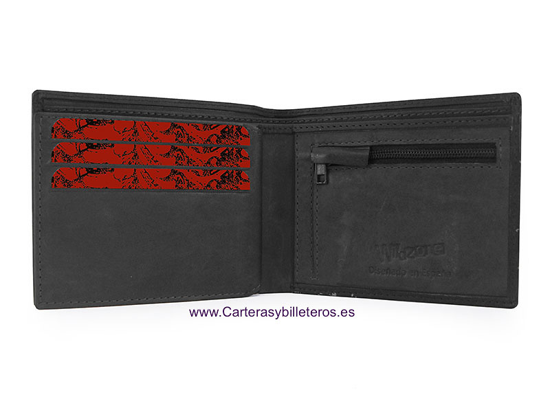 WALLET WITH SKULLS FOR MEN MADE OF LEATHER 