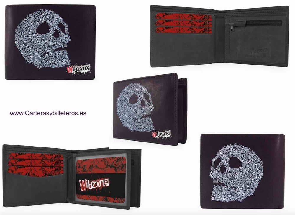 WALLET WITH SKULLS FOR MEN MADE OF LEATHER 