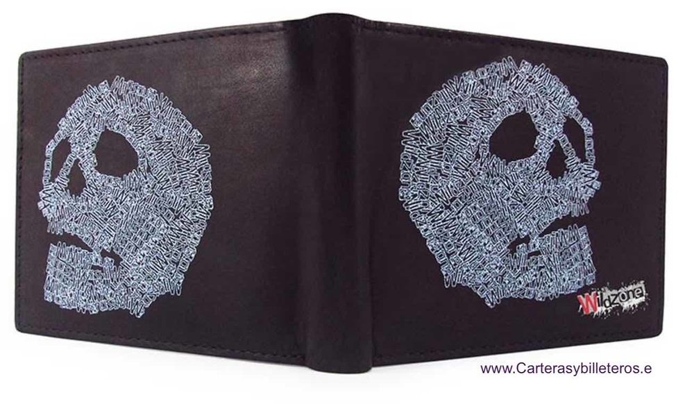 WALLET WITH SKULLS FOR MEN MADE OF LEATHER 