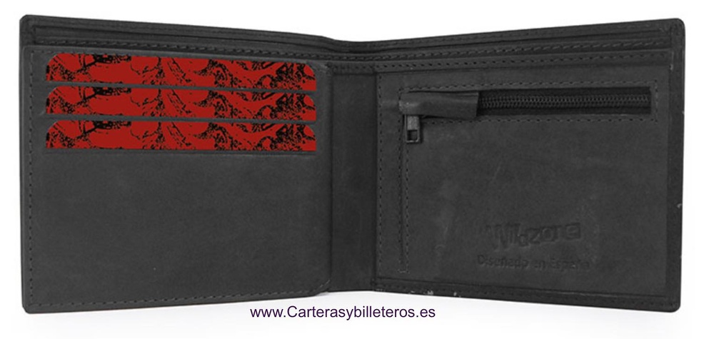 WALLET WITH SKULLS FOR MEN MADE OF LEATHER 