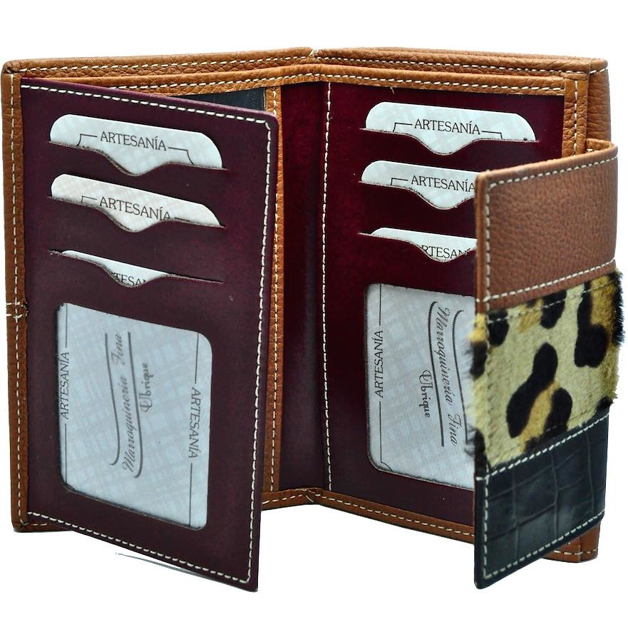 WALLET WOMEN'S LEATHER WITH LEOPARD MADE IN SPAIN 