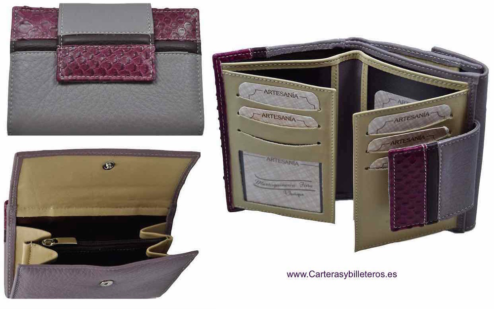 WALLET WOMEN'S WITH A LEATHER BOW AND SNAKE QUALITY LUXURY 