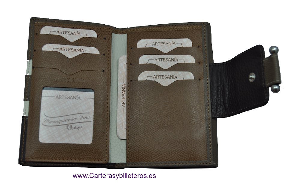 WALLET WOMEN'S WITH A LEATHER BOW MADE IN SPAIN 