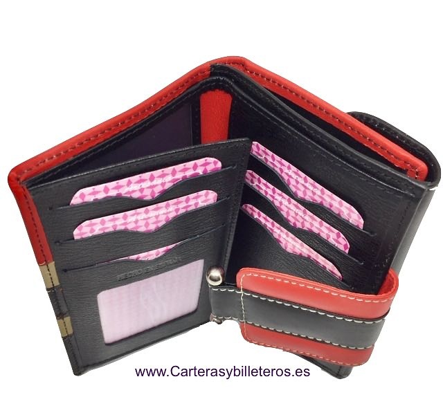 WALLET WOMEN'S WITH A LEATHER BOW MADE IN SPAIN 