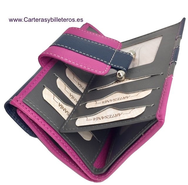 WALLET WOMEN'S WITH A LEATHER BOW MADE IN SPAIN 