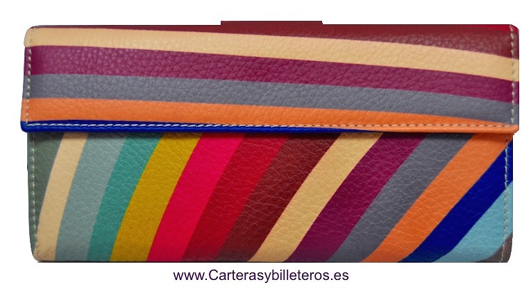 WOMAN WALLET OF BIG SKIN MULTICOLOR MADE IN SPAIN 