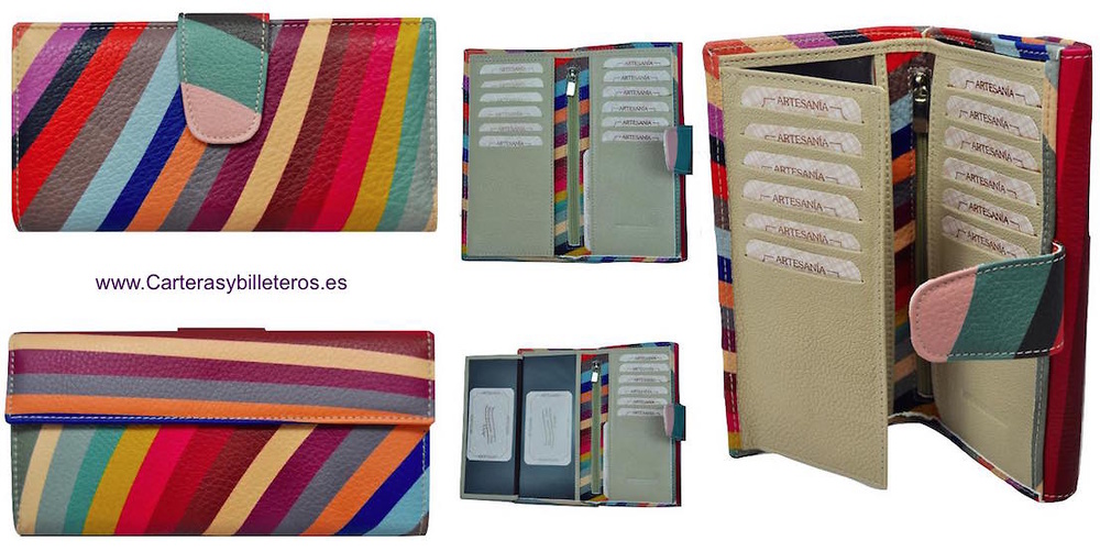 WOMAN WALLET OF BIG SKIN MULTICOLOR MADE IN SPAIN 