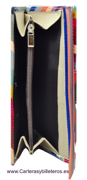 WOMAN WALLET OF BIG SKIN MULTICOLOR MADE IN SPAIN 