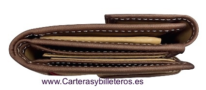 WOMAN'S LEATHER WALLET WITH SUEDE LEATHER MADE IN SPAIN -9 COLORS- 