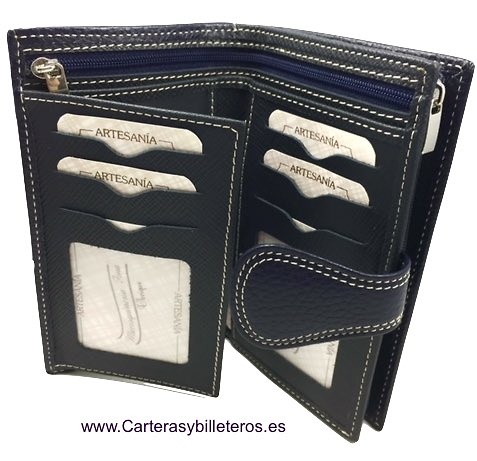 WOMEN'S BIG LEATHER WALLET WITH BEARS 