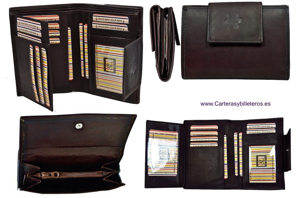 WOMEN'S LEATHER WALLET ERIUM 17 CARDS 