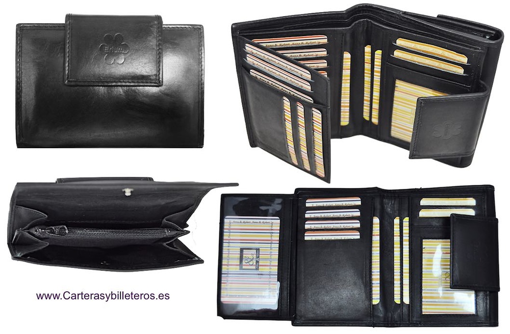 WOMEN'S LEATHER WALLET ERIUM 17 CARDS 