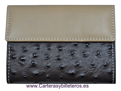 WOMEN'S LEATHER WALLET OF AVESTRUZ 