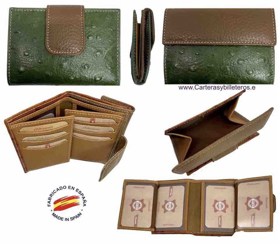 WOMEN'S LEATHER WALLET OF AVESTRUZ 