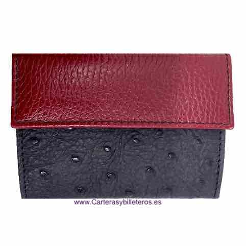 WOMEN'S LEATHER WALLET OF AVESTRUZ 