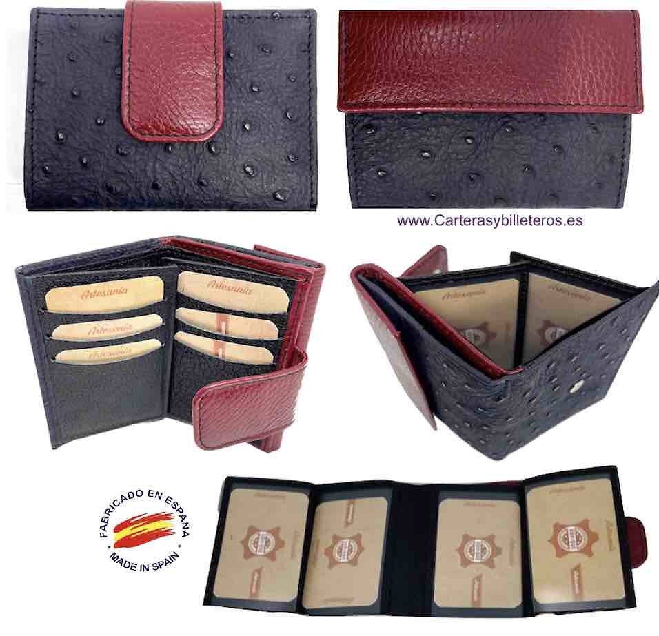 WOMEN'S LEATHER WALLET OF AVESTRUZ 