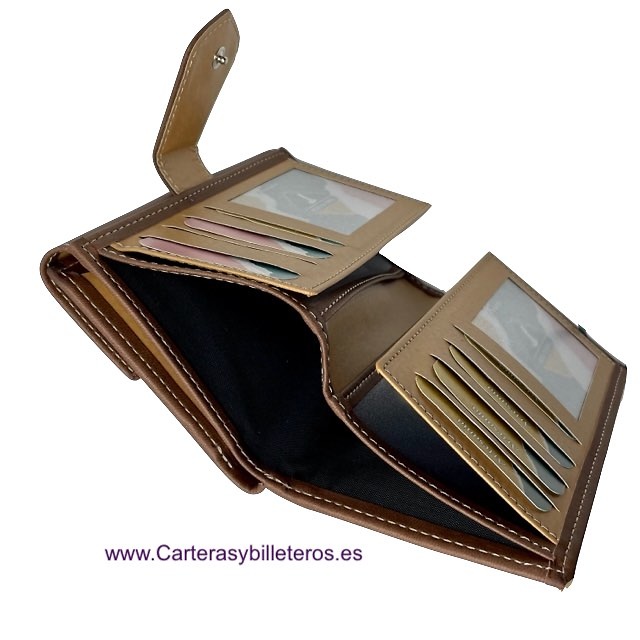 WOMEN'S LEATHER WALLET WITH SUEDE MADE IN UBRIQUE 