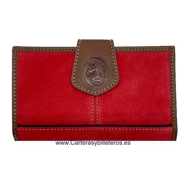 WOMEN'S LEATHER WALLET WITH SUEDE MADE IN UBRIQUE 