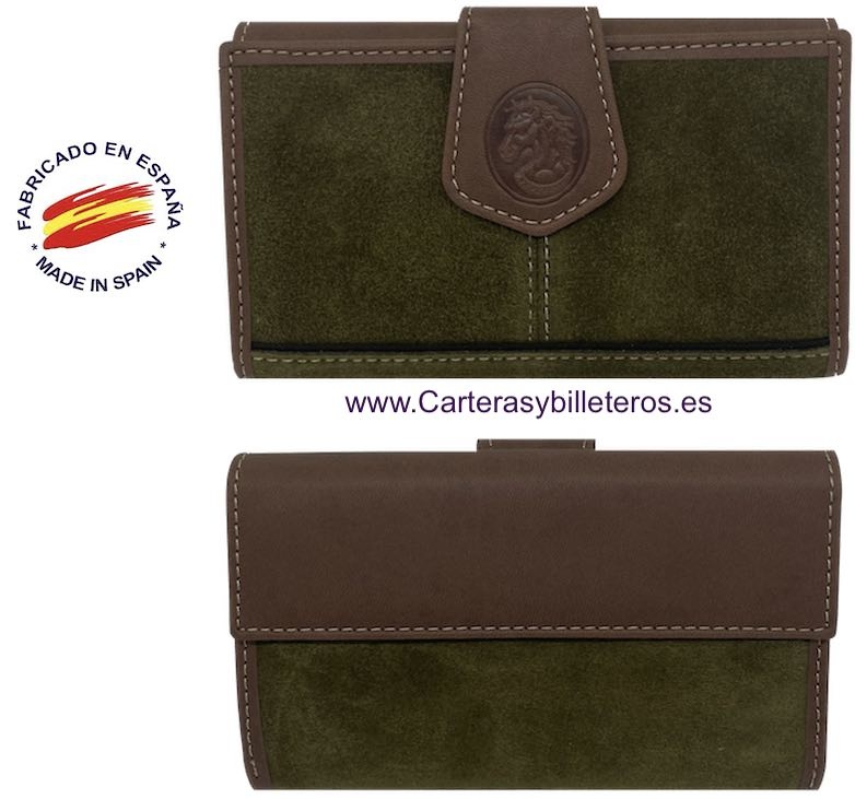 WOMEN'S LEATHER WALLET WITH SUEDE MADE IN UBRIQUE 