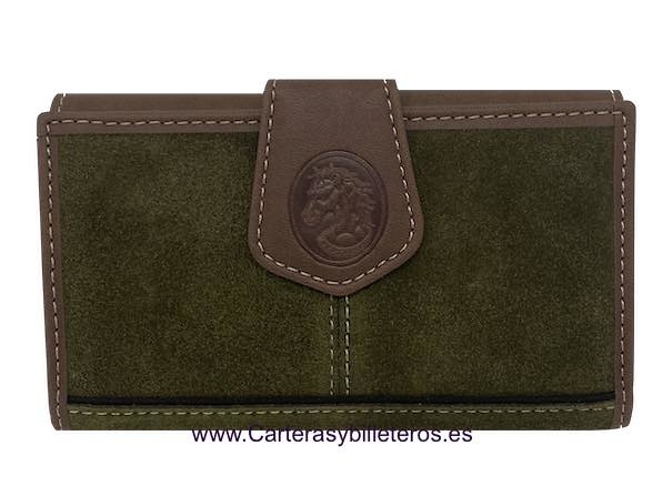 WOMEN'S LEATHER WALLET WITH SUEDE MADE IN UBRIQUE 