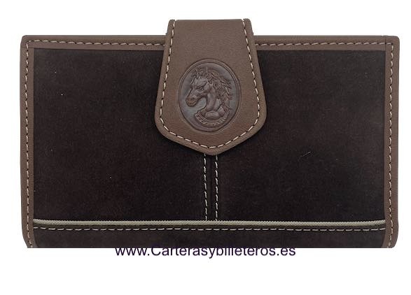 WOMEN'S LEATHER WALLET WITH SUEDE MADE IN UBRIQUE 