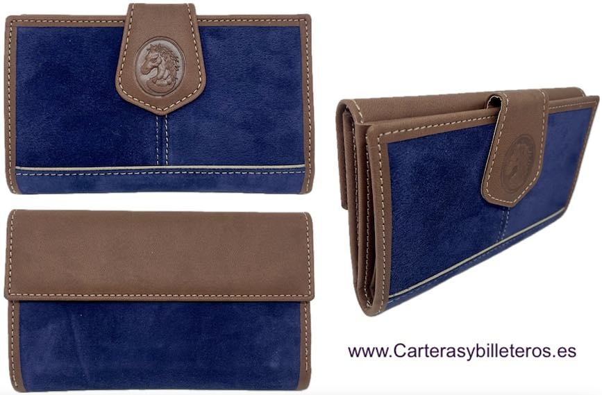 WOMEN'S LEATHER WALLET WITH SUEDE MADE IN UBRIQUE 