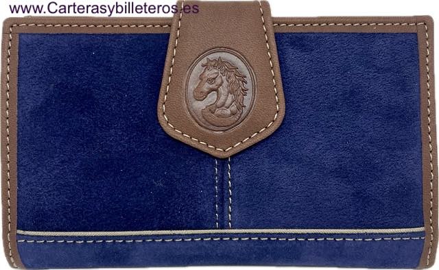 WOMEN'S LEATHER WALLET WITH SUEDE MADE IN UBRIQUE 