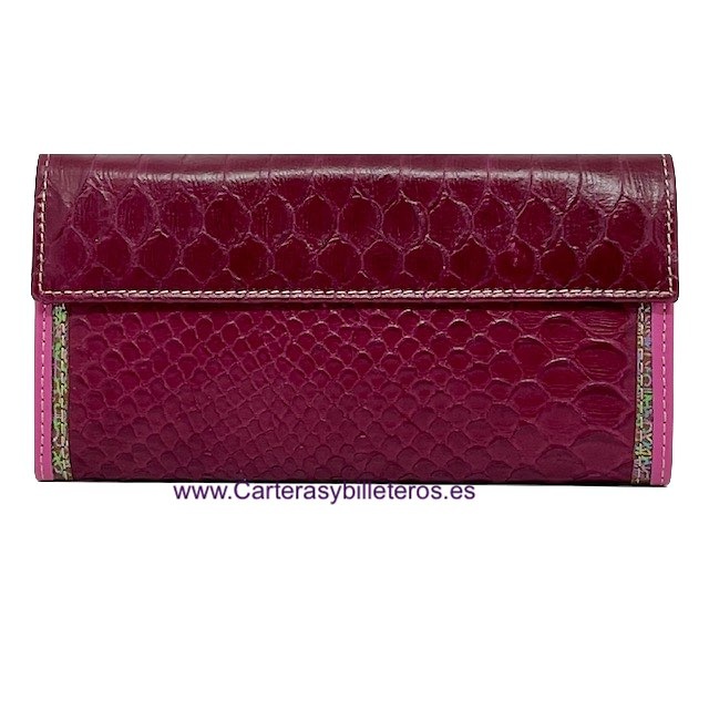 WOMEN'S MEDIUM SNAKE AND COW LEATHER WALLET 