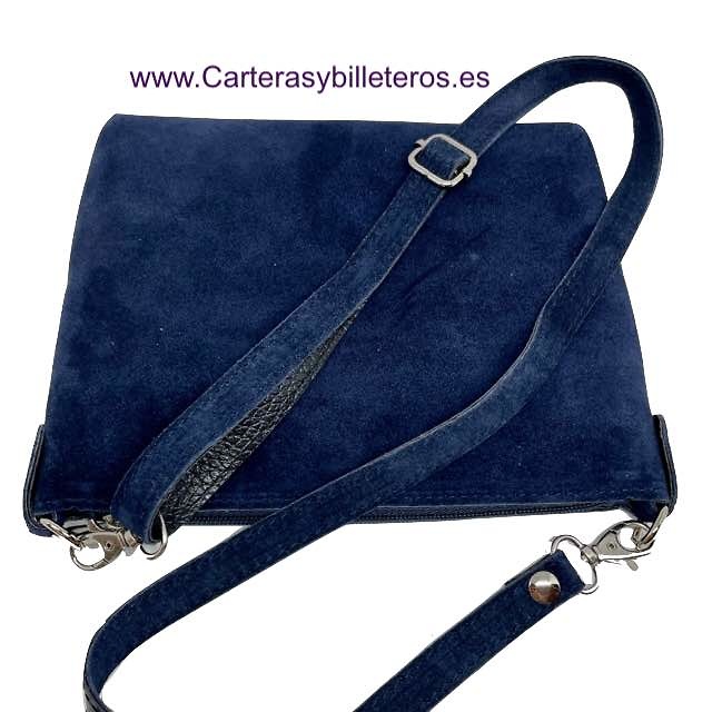 WOMEN'S MEDIUM SPLIT LEATHER BAG WITH SHOULDER STRAP TO CROSS OVER OR CARRY OVER THE SHOULDER 