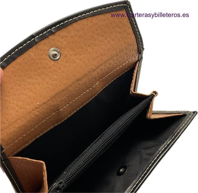 WOMEN'S MEDIUM WALLET IN BLACK LEATHER AND LEATHER AT THE BEST PRICE 