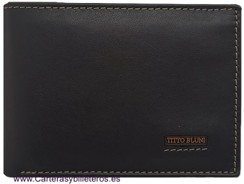 CARTERA HOMBRE PEQUEÑA DE PIEL TITTO BLUNI 7 TARJETAS MARRÓN 25 