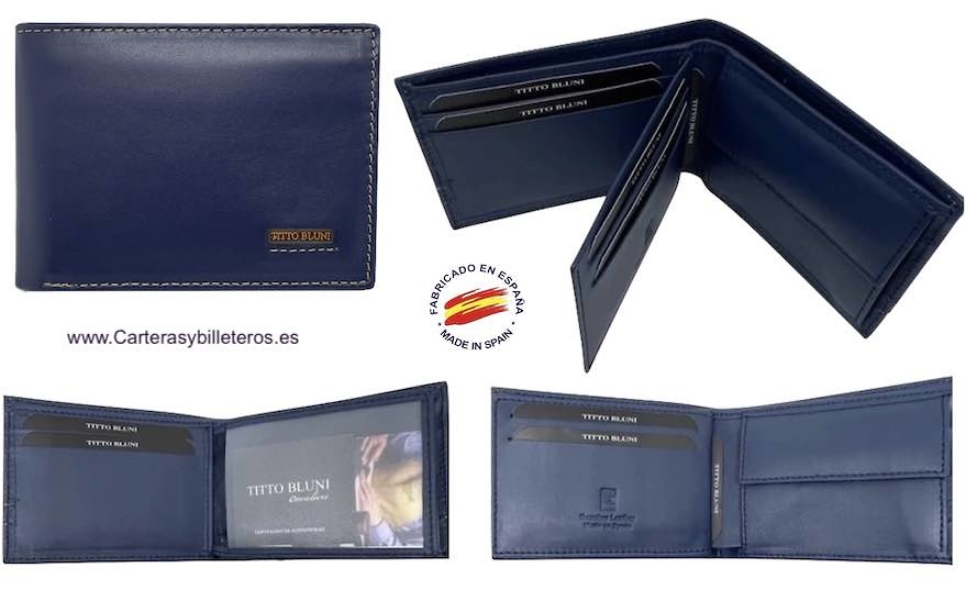 WOMEN'S SMALL LEATHER TITTO BLUNI WALLET 7 CARDS 