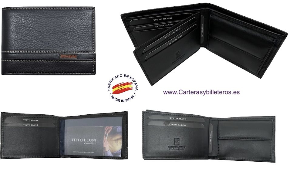 WOMEN'S SMALL LEATHER TITTO BLUNI WALLET 7 CARDS 