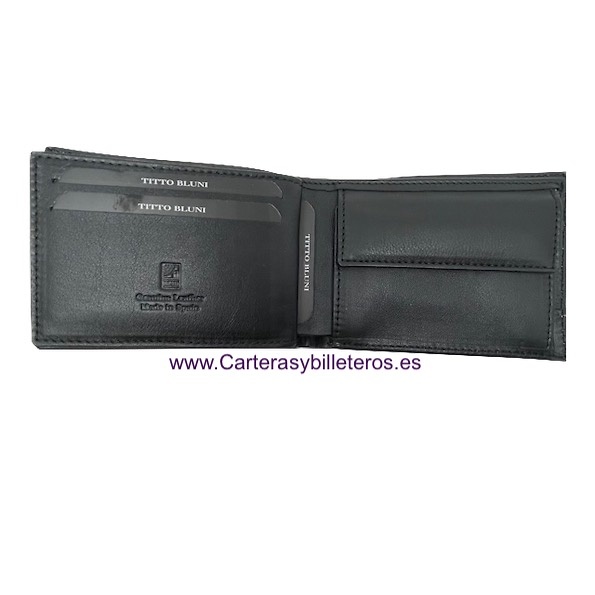 WOMEN'S SMALL LEATHER TITTO BLUNI WALLET 7 CARDS 