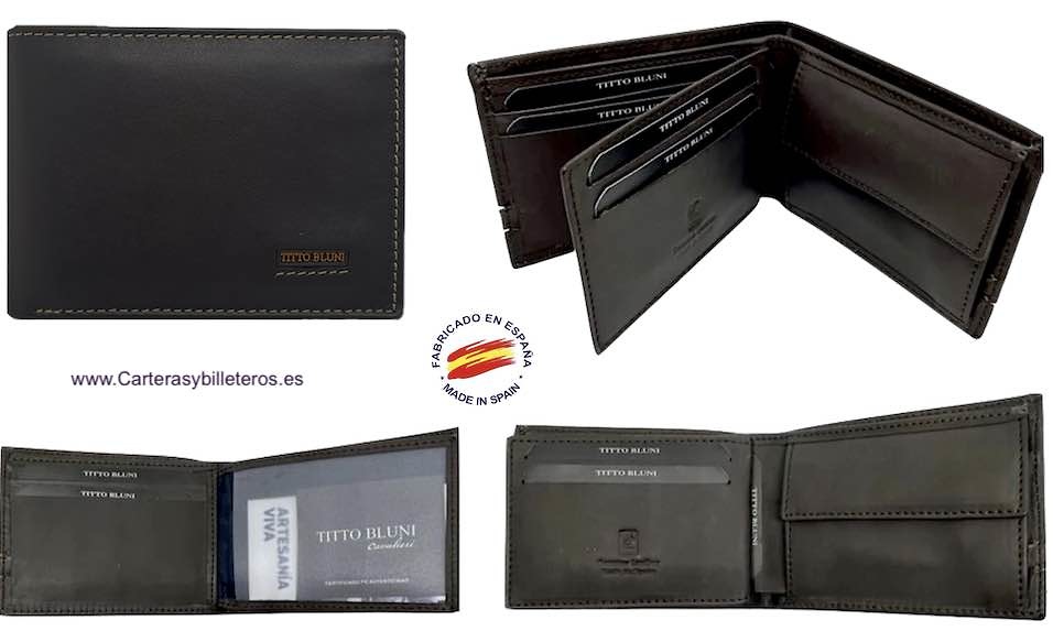 WOMEN'S SMALL LEATHER TITTO BLUNI WALLET 7 CARDS 