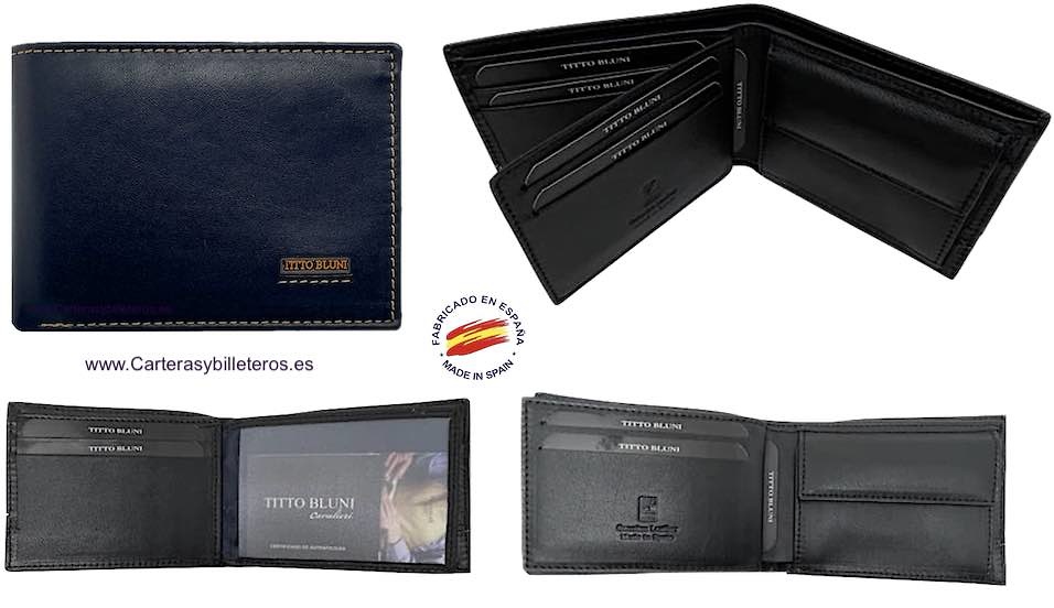 WOMEN'S SMALL LEATHER TITTO BLUNI WALLET 7 CARDS 