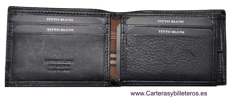 WOMEN'S SMALL LEATHER TITTO BLUNI WALLET 7 CARDS 